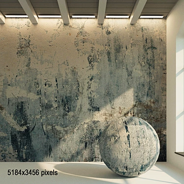 Authentic Old Plaster: Painted Wall Texture 3D model image 1 