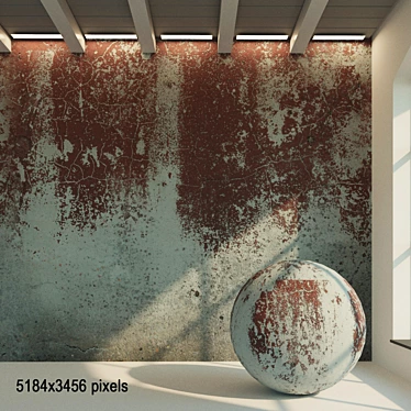 Antique Plaster Wall Texture - Seamless 3D Model & Maps 3D model image 1 