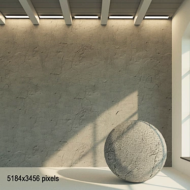 Vintage Plaster Wall Texture 3D model image 1 