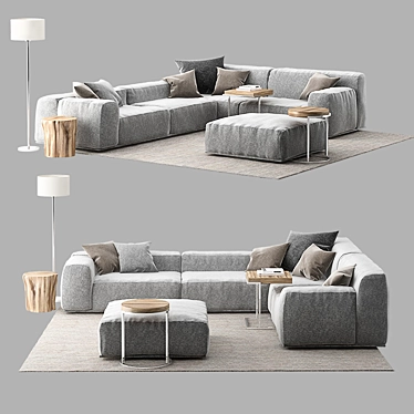 Delano Sofa Set: Modern Elegance for Your Living Space 3D model image 1 