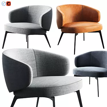 Elegant Bice Lounge Chair 3D model image 1 