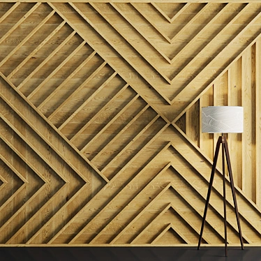 Versatile Wall Stripes: 3 Material Options 3D model image 1 