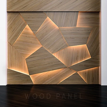 Title: Elegant Wood Panel Composition 3D model image 1 