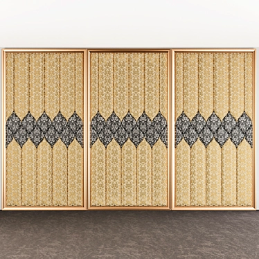 Elegant Wood Wall Panel 3D model image 1 