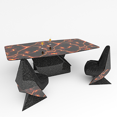 Futuristic Intrepid Table & Chair 3D model image 1 