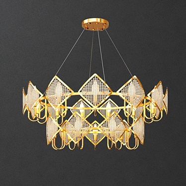 Luxury Golden Pendant Lights 3D model image 1 