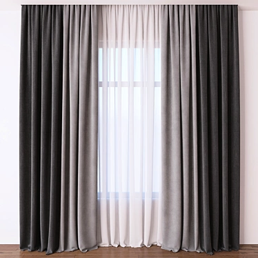 Title: Elegant Window Drapes 3D model image 1 