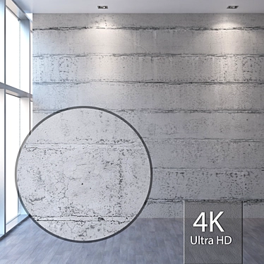 Seamless 4K Concrete Wall 3D model image 1 