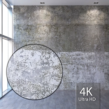 Seamless 4K Concrete Wall 3D model image 1 