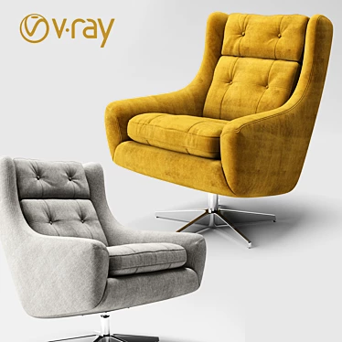 Modern Club Chair: V-Ray Rendered 3D Model 3D model image 1 