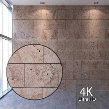 Seamless Travertine Texture-4K 3D model image 1 