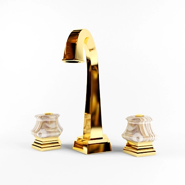 Luxe Golden Faucet - Stylish and Elegant 3D model image 1 