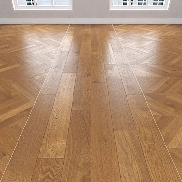 Amber Oak Parquet: Christmas Tree, Linear, Chevron 3D model image 1 