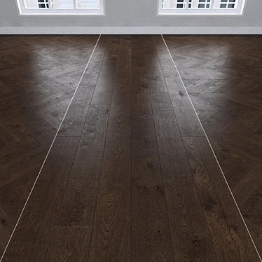 Parquet Oak: Earthy-Brown, 3 Stunning Patterns 3D model image 1 