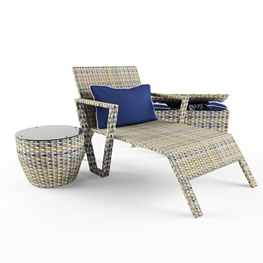 Seascape Wicker Lounge Set 3D model image 1 