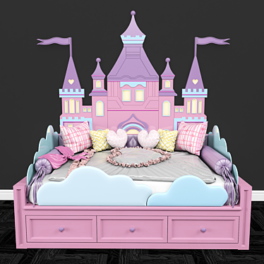 Regal Castle Kids Bed 3D model image 1 