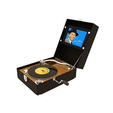 Vintage Gramophone Record Player 3D model image 1 