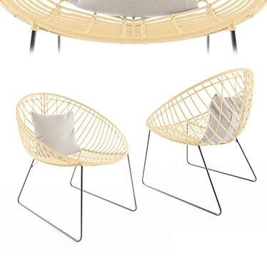 Parisian Elegance: Cyrillus Chair 3D model image 1 