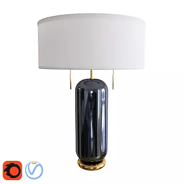 Modern Black Glass Table Lamp 3D model image 1 