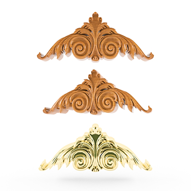 Elegant Wood Ornament 3D model image 1 