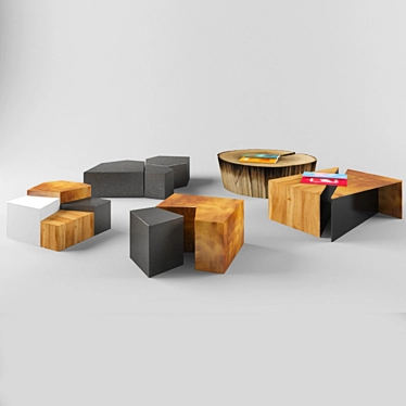 Sleek Modern Center Tables 3D model image 1 