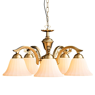 Cougar Edgewood Pendant: Elegant 5-Light Beauty 3D model image 1 