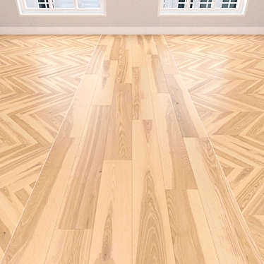 Title suggestion: Light Ash Parquet Collection: Christmas Tree, Linear, Chevron 3D model image 1 