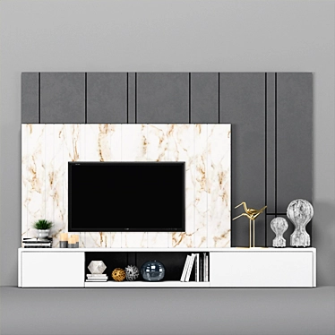 Modern TV Stand with Storage 3D model image 1 