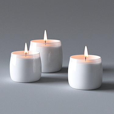 Ikea Friskhet Candles, Height 9cm & 7.5cm 3D model image 1 