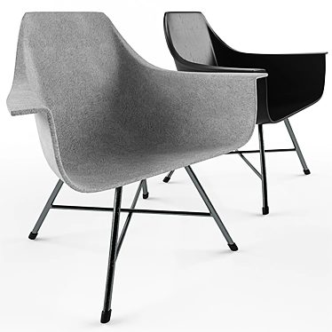 Modern Concrete Armchair: Lyon Beton Hauteville 3D model image 1 