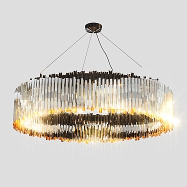 Elegant Steel Facet Chandelier 3D model image 1 