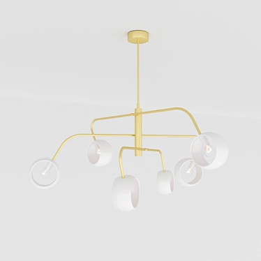 Elegant Metal Pendant Chandelier 3D model image 1 