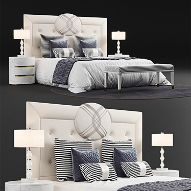 Luxury Fendi Maxi Bed - 2200mm x 2420mm x 1700mm 3D model image 1 