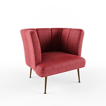 Elegant Velvet Accent Chair 3D model image 1 