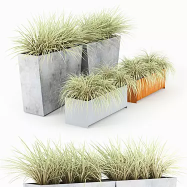 Twista Contemporary Planter: Innovative Design for Modern Outdoor Spaces 3D model image 1 