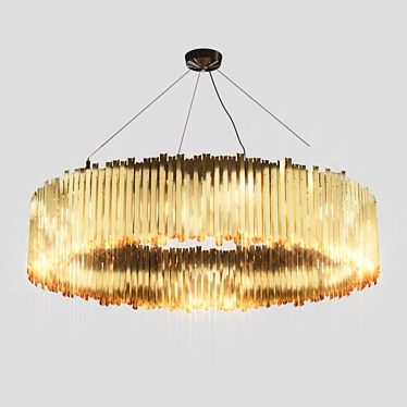 Brass Facet Chandelier: Innermost Elegance 3D model image 1 