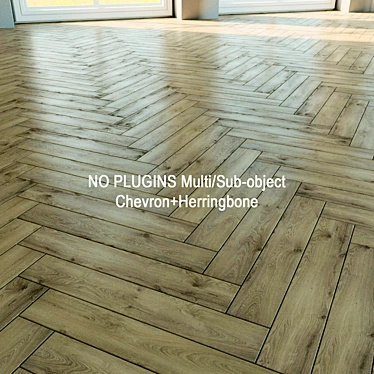 Natural Wood Parquet Flooring 3D model image 1 