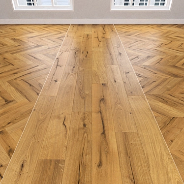 Oak Parquet: Linear, Chevron, Christmas Tree 3D model image 1 