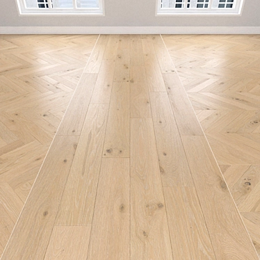 Cream Oak Parquet: Christmas Tree, Linear & Chevron 3D model image 1 