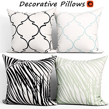 Luxury Decorative Pillows Set 3D model image 1 