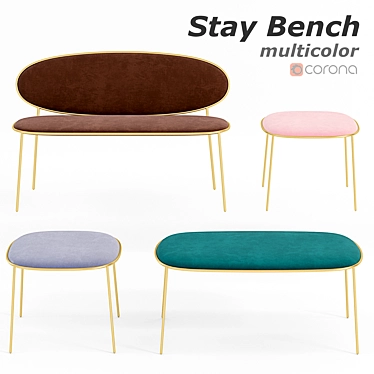 Modern Stay Bench: Stylish and Functional 3D model image 1 