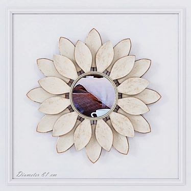 Floral Iron Mirror: Handcrafted Art 3D model image 1 