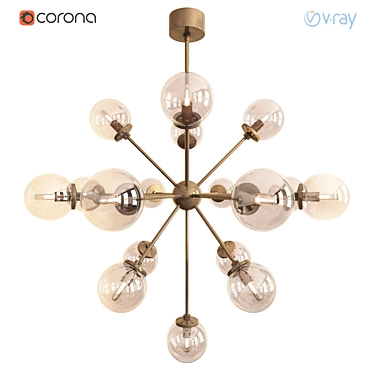 Elegant Henderson Chandelier: Adjustable Height & Stunning Design 3D model image 1 