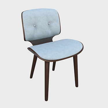 Elegant Nut Dining Chair 3D model image 1 