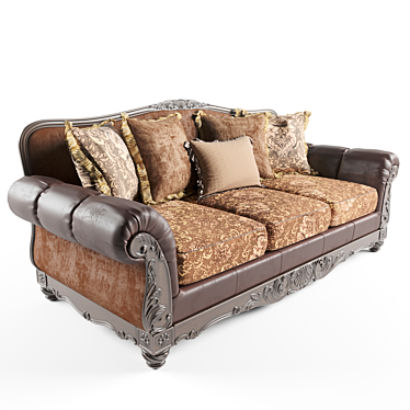 Elegant Antique-Inspired Fresco Sofa 3D model image 1 