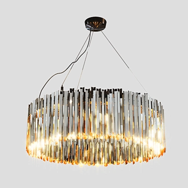 Elegant Steel Facet Chandelier 3D model image 1 