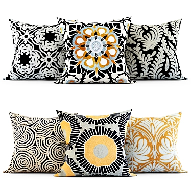 Stylish Cushion Cover Set 3D model image 1 