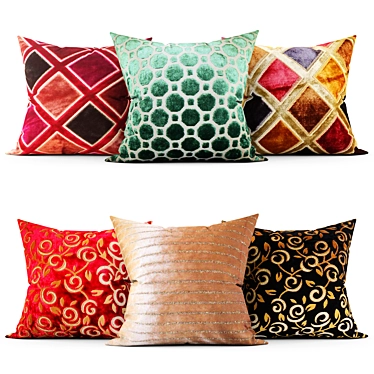 Elegant Cushion Set: Perfect for Cozy Decor 3D model image 1 