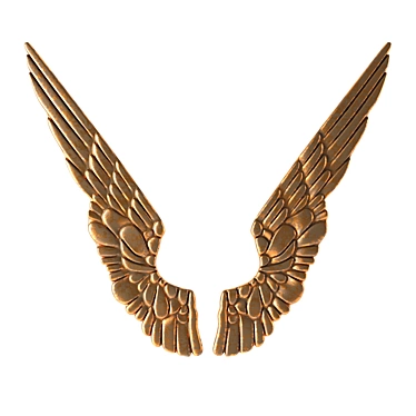 Vintage Gilded Angel Wings 3D model image 1 