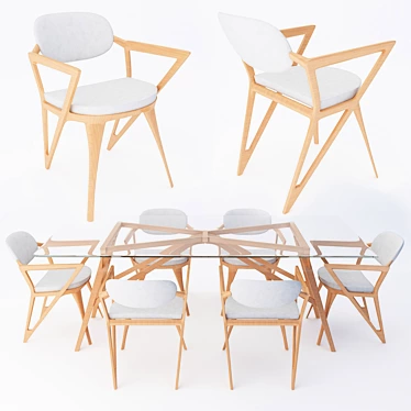 Elegant Dining Set - Timeless Design 3D model image 1 